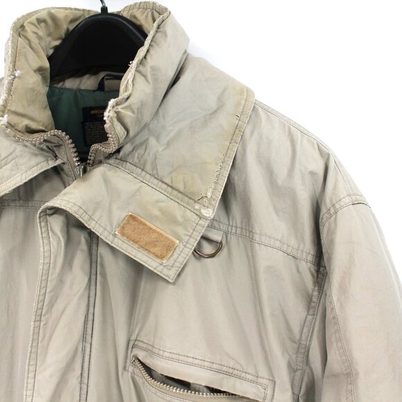 Brooks Brothers Tan Down Filled Insulated Zip-Up Coat Large Cinched Waist Jacket - Picture 2 of 7